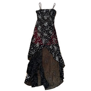Candy Rocket Vintage Shimmer High Low Chiffon Sequin Dress